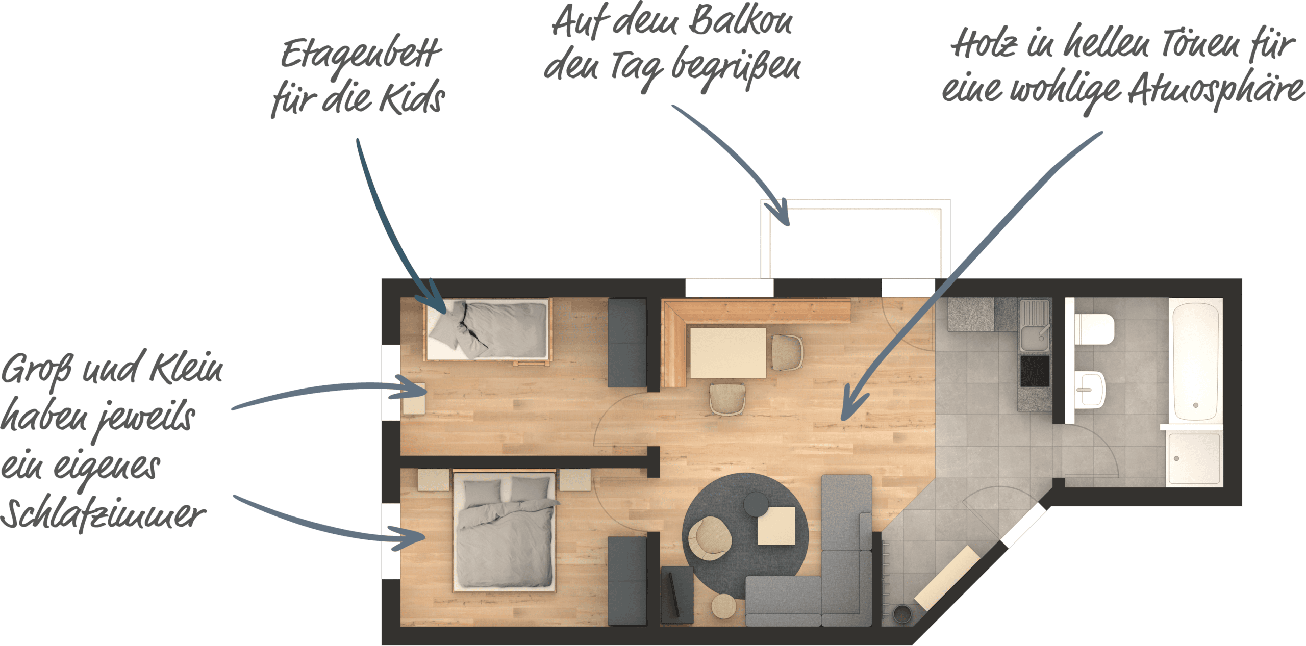 Grundriss der Wohnung Almrausch
