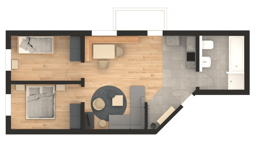 Grundriss der Wohnung Almrausch